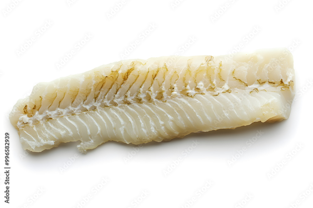 Naklejka premium Fresh prepared white fish fillet isolated on white background