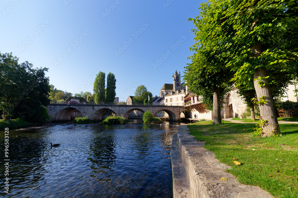Moret-sur-Loing old Medieval village in Île-de-France Region