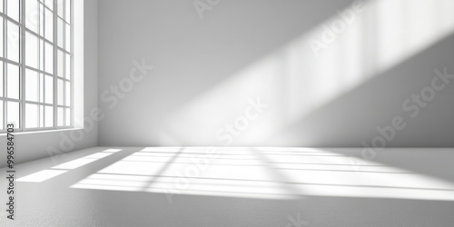 White Room with Window Light Casting Shadows on the Floor