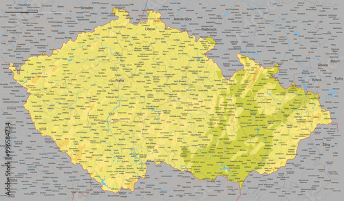 Map of Czechia Vector illustration