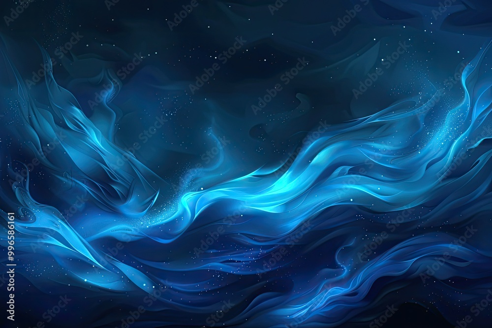 A mesmerizing abstract background featuring flowing blue waves and ethereal light, perfect for artistic and modern designs. A mesmerizing abstract background featuring flowing blue waves and ethereal light, perfect for artistic and modern designs.