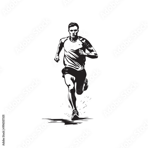 silhouette athlete running isolated icon vector illustration design