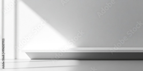 Wallpaper Mural Minimalist White Platform with Sunlight Shadow Torontodigital.ca