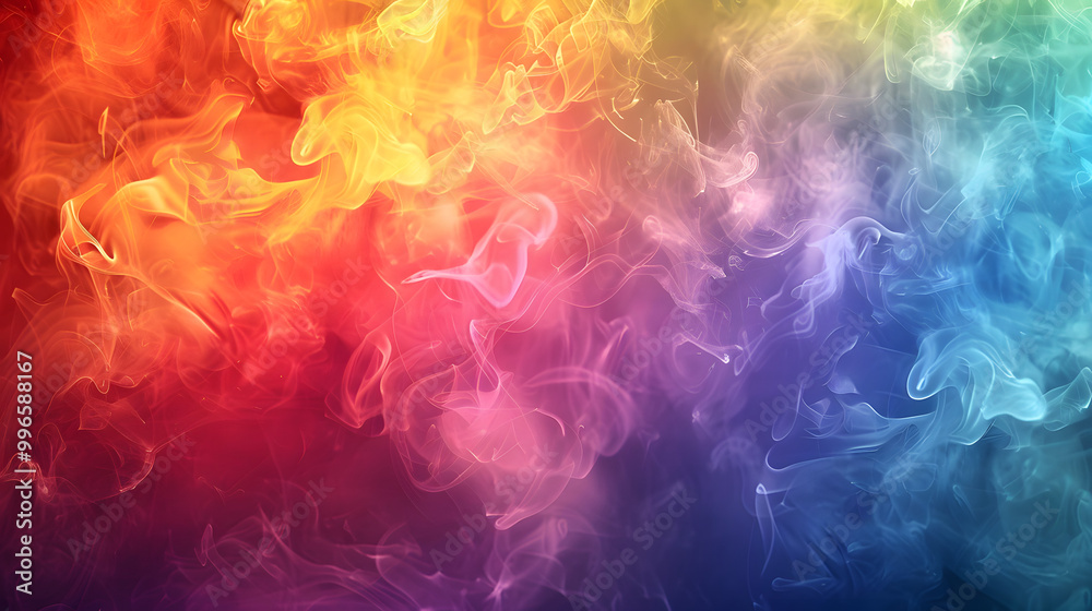 rainbow color smoke cloud background