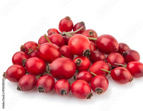 Rosehip berries isolated on white background