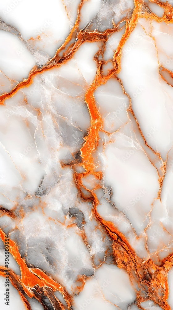 Orange and White Marble, Marbled, Abstract Image, Texture, Pattern Background, Wallpaper, Cover and Screen of Smartphone, PC, Laptop, 9:16 and 16:9 Format