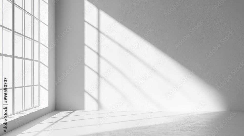White Room with Window and Light Patterns White Room with Window and Light Patterns