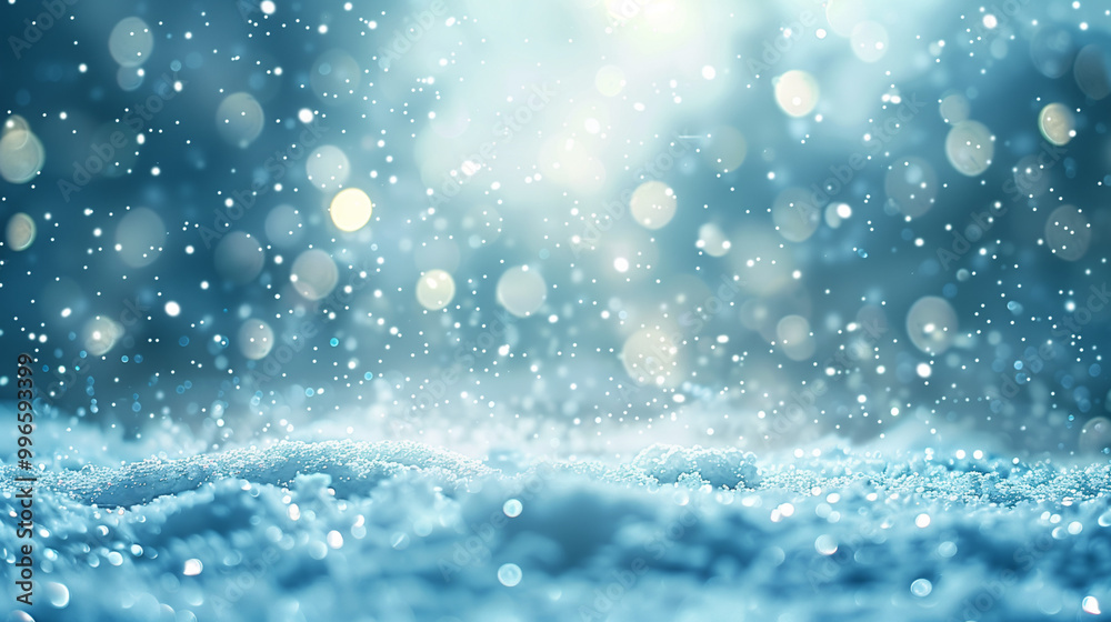 Abstract winter scene with falling snowflakes and sunlight Abstract winter scene with falling snowflakes and sunlight