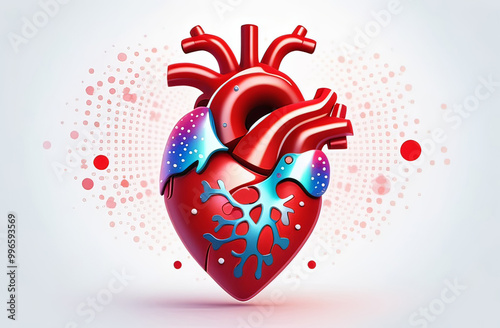 hi tech illustration of a human heart