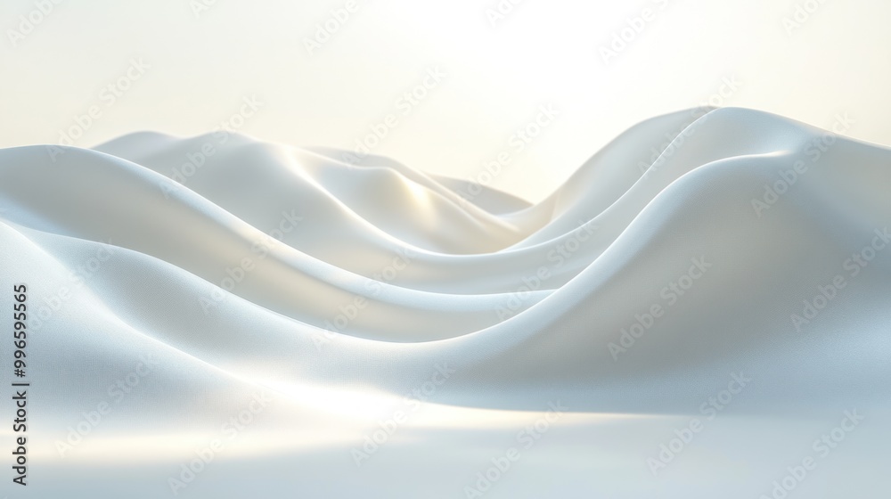 Abstract White Wavy Surface with Subtle Light Abstract White Wavy Surface with Subtle Light