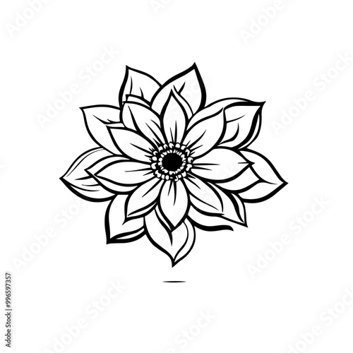 Floral Silhouette Vector - Elegant Flower Design