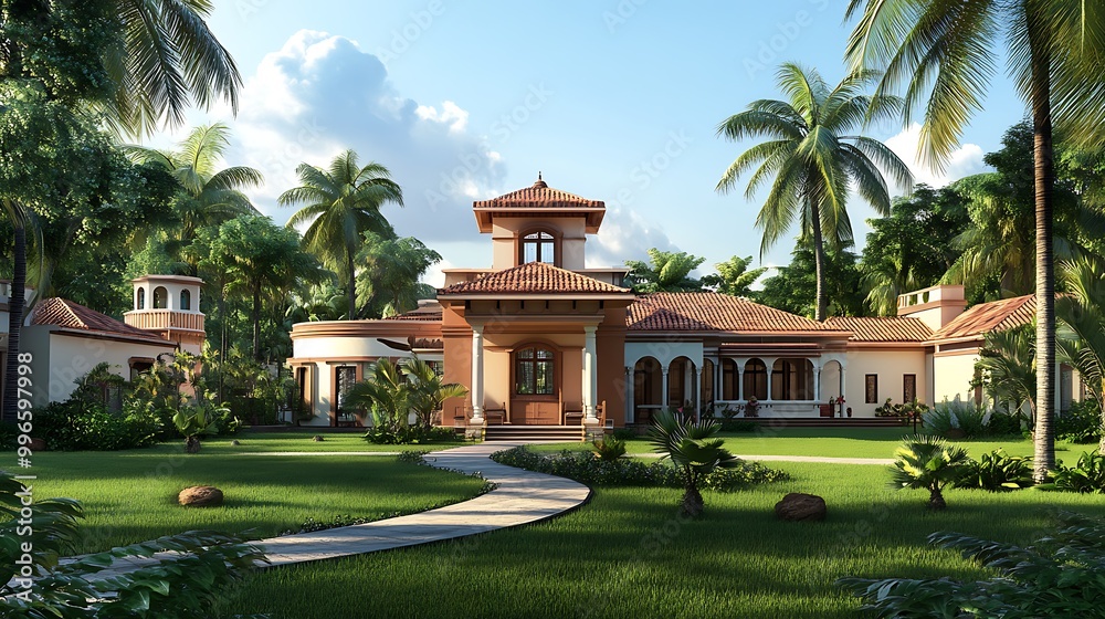 Obraz premium Luxury Villa in Tropical Paradise
