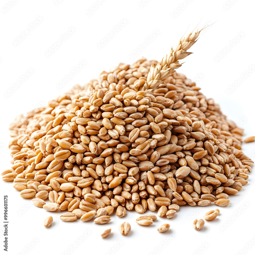 Fototapeta premium Pile of expanded wheat isolated on white background