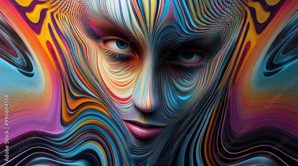 Unreal figure 3D abstract optical illusion 2d image Unreal figure 3D abstract optical illusion 2d image