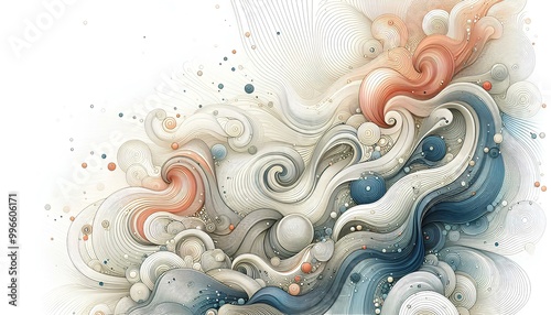 White background with wave illustration