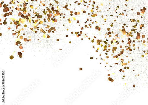 Golden Confetti on Black Ba...