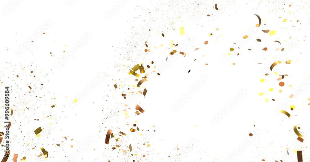 Obraz premium Golden Confetti on a Black Background