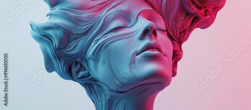 3D rendering of a surreal abstract portrait illustration