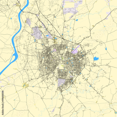 City map of Vadodara,Gujarat, India