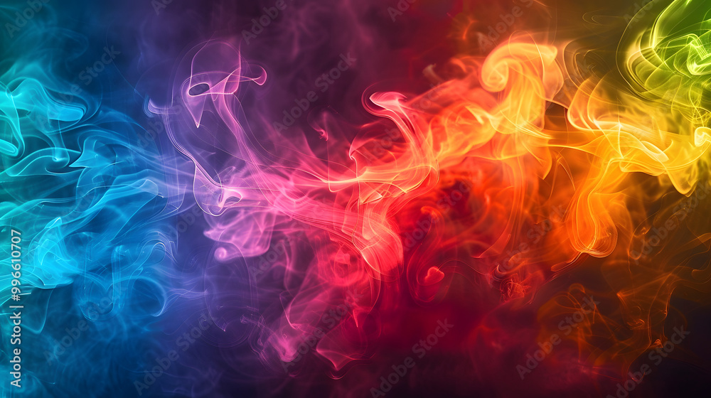 rainbow color smoke cloud background