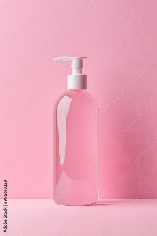 Bottle of soap mock up isolated on a pink background Bottle of soap mock up isolated on a pink background