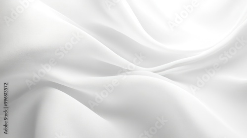 Abstract White Fabric Texture with Draped Folds