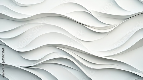 Aesthetic white wave pattern in layered design, adding depth and texture to modern interiors or artistic projects.