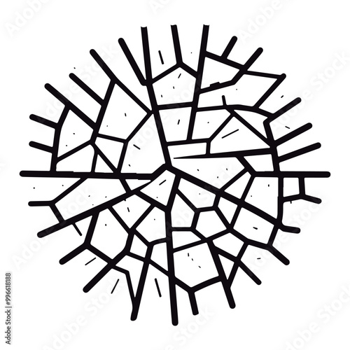 Surface with a broken glass-like texture. Create the impression of shattered or cracked glass. Vector illustration isolated on a white background 

