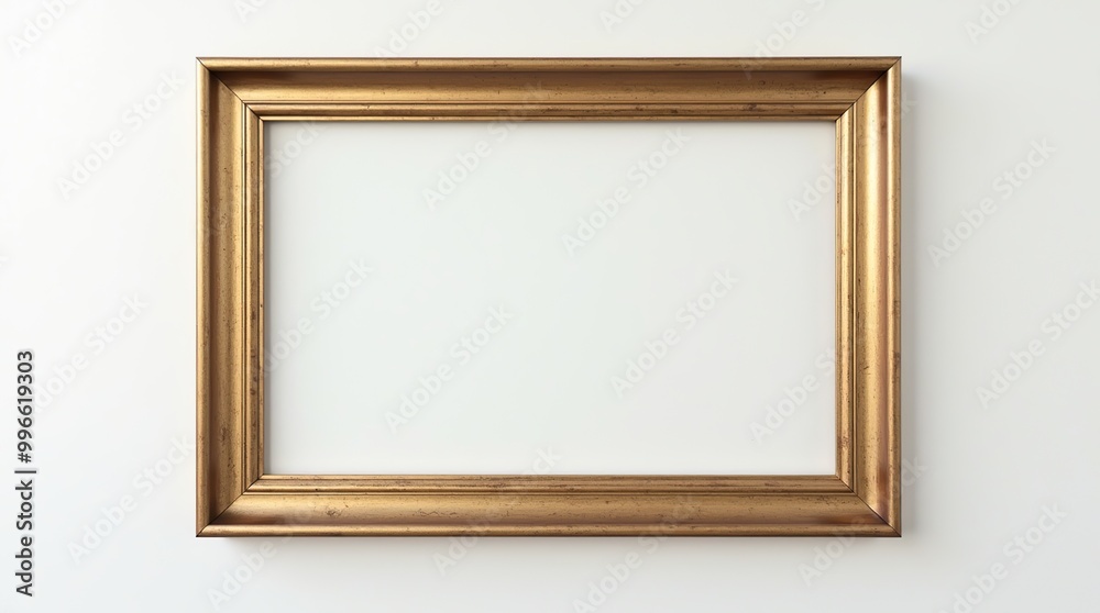 Elegant gold baroque style picture frame on white background Elegant gold baroque style picture frame on white background