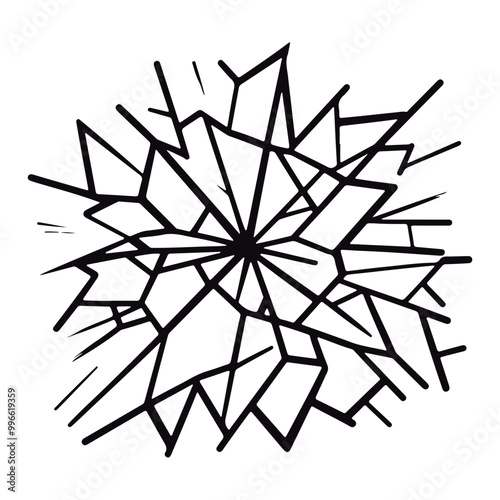 Surface with a broken glass-like texture. Create the impression of shattered or cracked glass. Vector illustration isolated on a white background 
