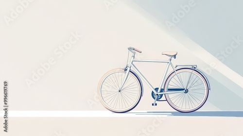 Vintage Bicycle Against Minimalist Background