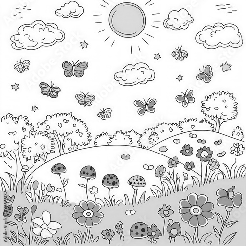 A colorful garden with butt...