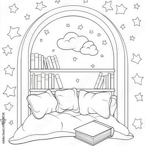 A cozy reading nook with bo...
