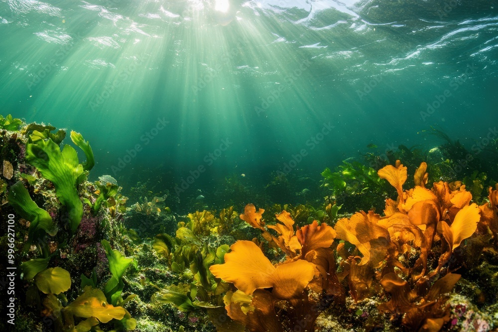 Obraz premium Impact of ocean acidification on aquatic habitats and species