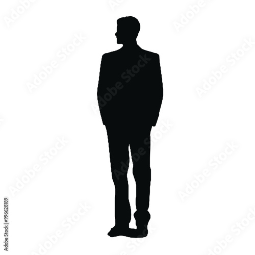 Man Celebrating Silhouette Vector Illustration