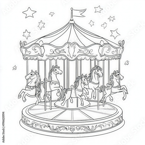 A magical carousel with ani...