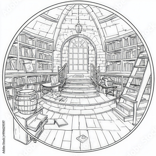 A magical library filled wi...