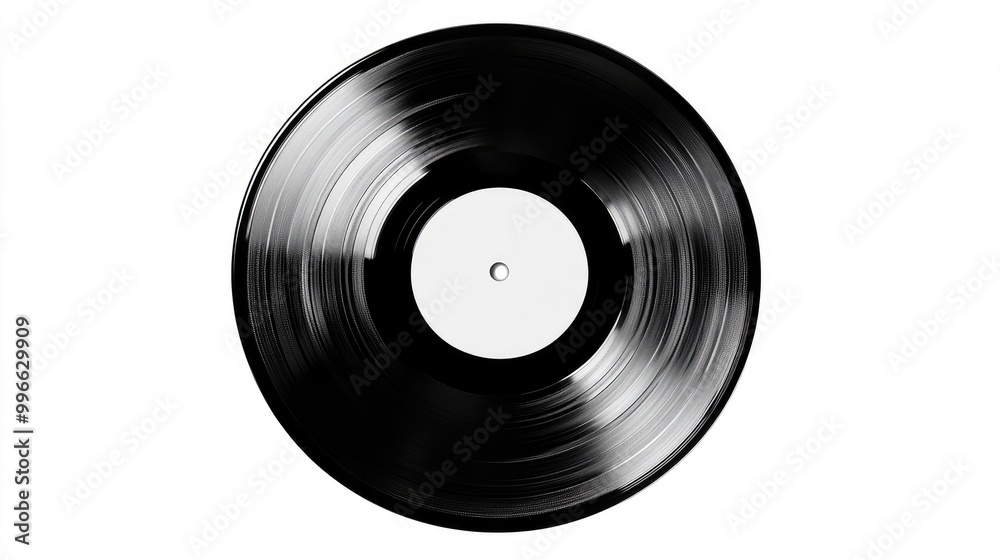Obraz premium Classic vinyl record with a blank label, perfect for music-themed projects and designs. Timeless appeal for enthusiasts.