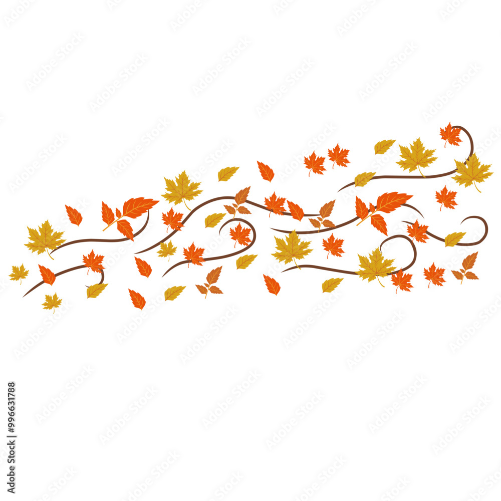 Vector Wind Blowing Autumn Vector Wind Blowing Autumn