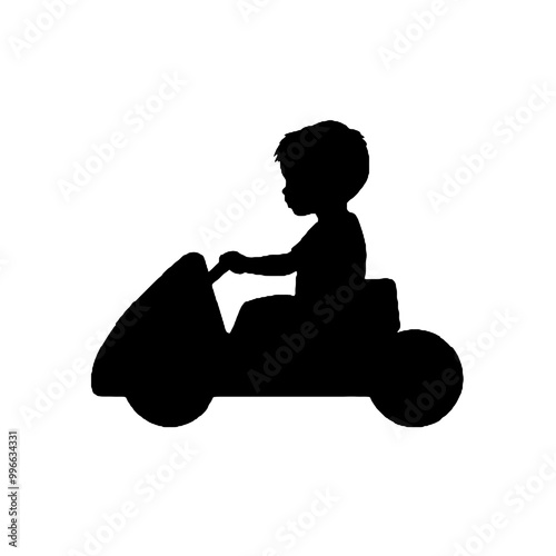 Little Boy’s Ride Silhouette Vector Illustration Transparent Background