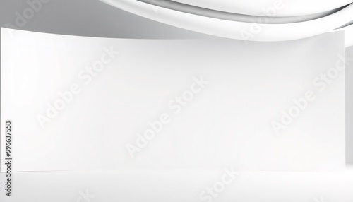 White curved wall with empty space.