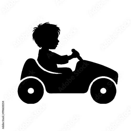 Mini Driver Silhouette Vector Illustration