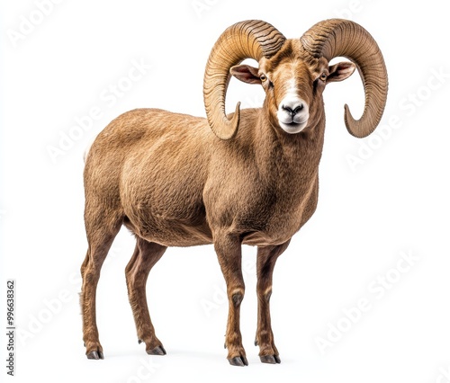 A standing Arles Merino Sheep Ram sheep flock.