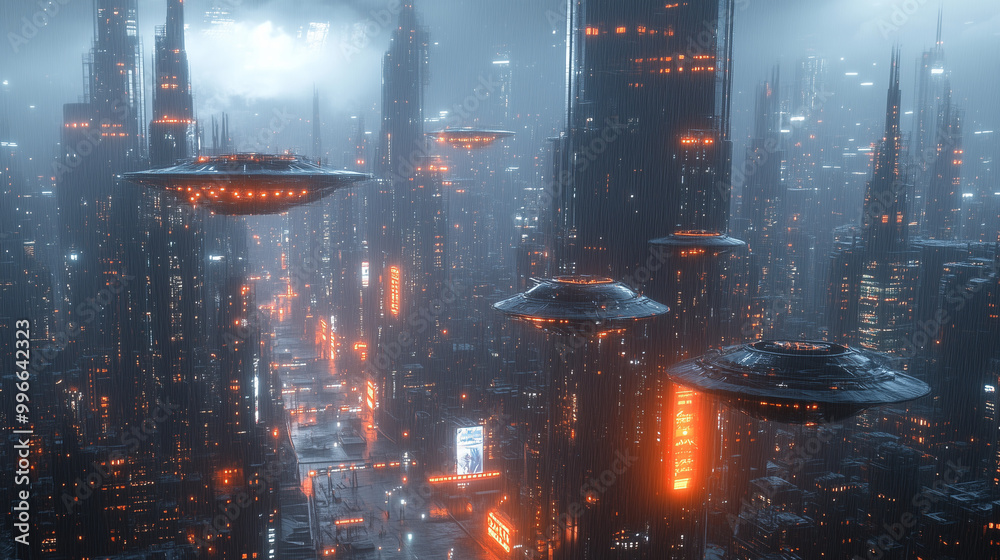 Fototapeta premium Space station, technology, science fiction