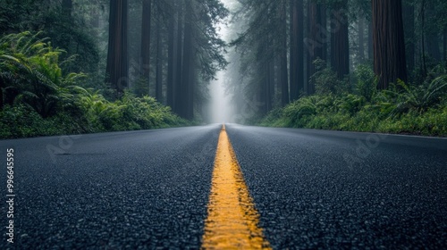 Foggy Forest Road