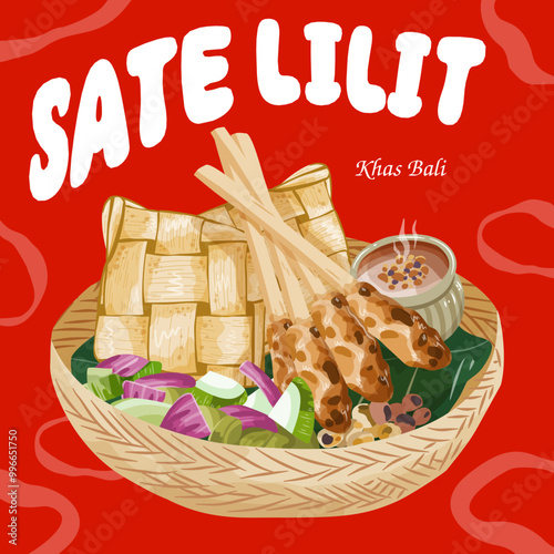 Sate lilit khas bali - bali food