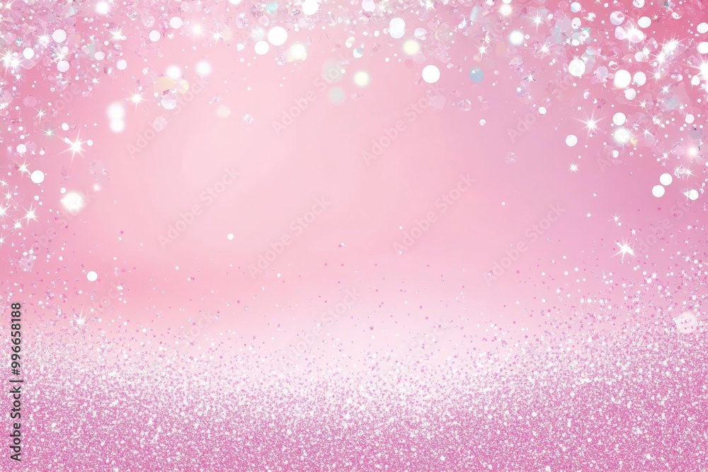 A glittery and sparkling pink background with various light effects creating a festive atmosphere. A glittery and sparkling pink background with various light effects creating a festive atmosphere.