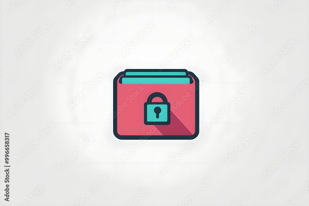 Secure Folder Icon with Lock Symbol, security, data, protection, safe Secure Folder Icon with Lock Symbol, security, data, protection, safe