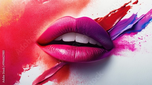 Vibrant Lipstick Splash A Lively Array to Enhance Your Beauty Appearance photo