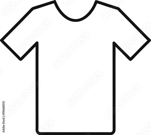 Outlined T Shirt Mockup Vector Illustration for Creative Design Projects 